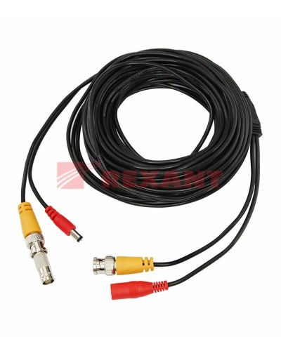 Шнур соединительный BNC-BNC для систем видеонаблюдения, с питанием (DC) от камеры (18 м) REXANT (18-1718) в Муроме Патч-корды и пигтейлы Pintop.ru