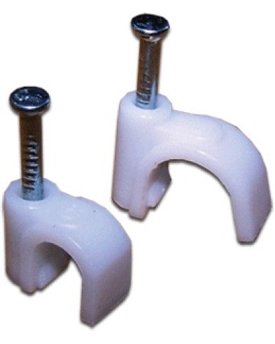 Клипса кабельная круглая, диаметр 8 мм, белая (100шт.уп) TWT TWT-CLR-08 в Муроме Держатели, клипсы, скобы Pintop.ru