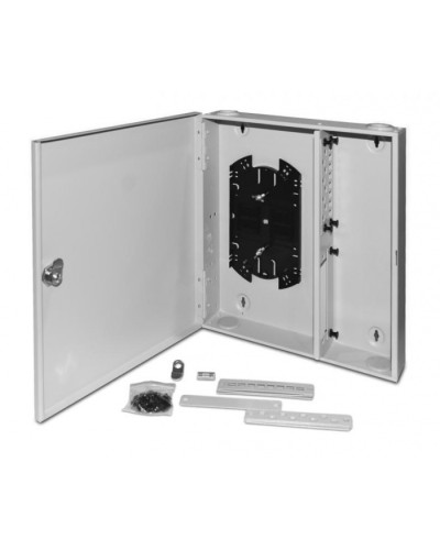 Бокс оптический универсальный настенный, от 8 до 32 портов (SC, duplex LC, ST, FC) Hyperline FO-WBX-4xSLT-W140H42-32UN-GY в Муроме Кросс оптический Pintop.ru