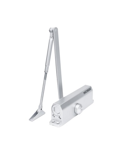 Доводчик NOTEDO DC-110 DA EN3-4, с задержкой закрывания, с рычажной тягой, (серебро) (RAL9006) в Муроме Доводчики Pintop.ru