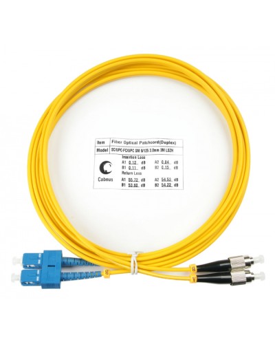 Шнур оптический duplex SC-FC 9/125 sm 3м LSZH Cabeus FOP(d)-9-SC-FC-3m в Муроме Патч-корды оптические Pintop.ru