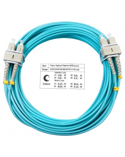 Шнур оптический duplex SC-SC 50/125 mm OM3 10м LSZH Cabeus FOP-50-SC-SC-10m в Муроме Патч-корды и пигтейлы Pintop.ru