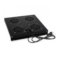Модуль вентиляторный с 4-я вентиляторами, цвет черный (RAL 9004) Cabeus (TRAY-SC-120-BK)