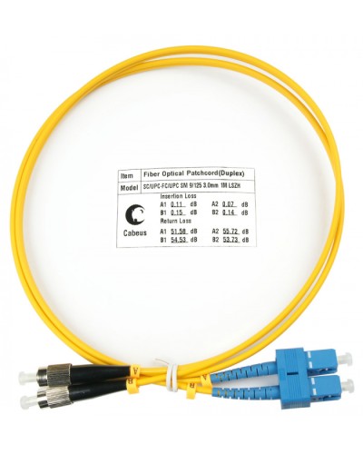 Шнур оптический duplex SC-FC 9/125 sm 1м LSZH Cabeus FOP(d)-9-SC-FC-1m в Муроме Патч-корды оптические Pintop.ru
