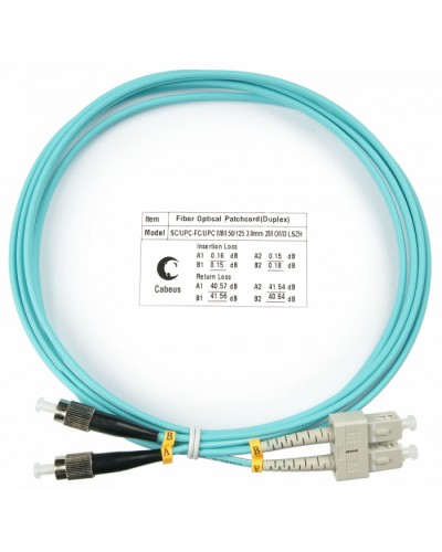 Шнур оптический duplex SC-FC 50/125 mm OM3 2м LSZH Cabeus FOP-50-SC-FC-2m в Муроме Патч-корды и пигтейлы Pintop.ru