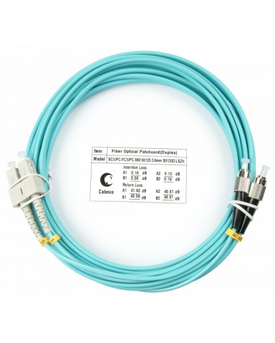 Шнур оптический duplex SC-FC 50/125 mm OM3 25м LSZH Cabeus FOP-50-SC-FC-25m в Муроме Патч-корды и пигтейлы Pintop.ru