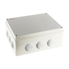 Коробка огн. Е110 о/п, 300х250х120,12 вых.,IP65, 6Р серый Экопласт (43070HF-GR)