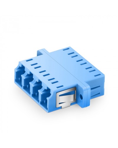 Оптический адаптер OS2, квадро LC, с фланцами, синий Eurolan (36A-S2-4L-02BU) в Муроме Проходные адаптеры и розетки оптические Pintop.ru