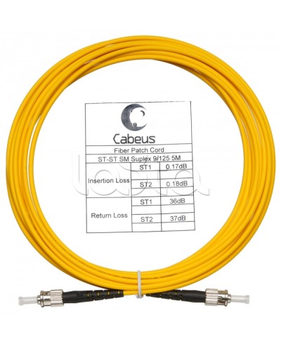Шнур оптический simplex ST-ST 9/125 sm 25м LSZH Cabeus FOP(s)-9-ST-ST-25m в Муроме Патч-корды оптические Pintop.ru