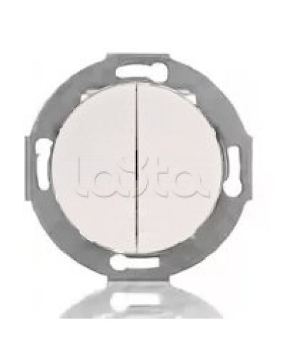 Выключатель двухклавишный Экопласт (схема 5) 10 A, 250 B (белый) Vintage в Муроме Розетки компьютерные и телефонные Pintop.ru