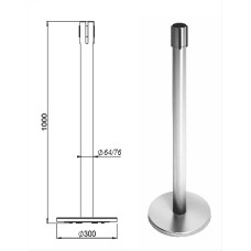 Стойка ограждения передвижная с ремнем Oxgard Стойка ограждения передвижная с ремнем (5 метров черный) (ВЗР2387.01)
