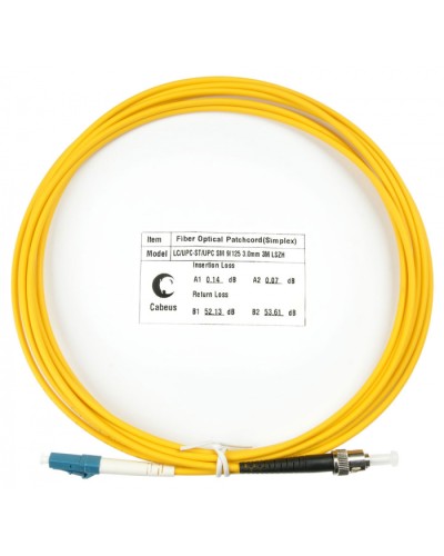 Шнур оптический simplex LC-ST 9/125 sm 3м LSZH Cabeus FOP(s)-9-LC-ST-3m в Муроме Патч-корды оптические Pintop.ru