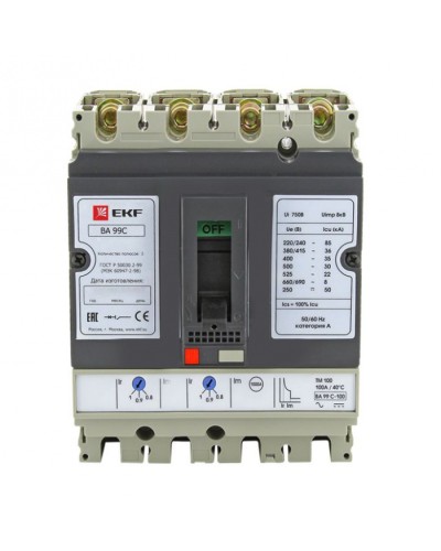 Выключатель автоматический ВА-99C (Compact NS) 160/125А 3P+N 36кА EKF PROxima (mccb99C-160-125+N) в Муроме Электротехническое оборудование Pintop.ru
