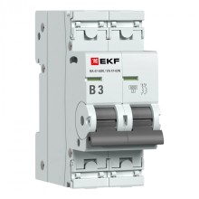 Автоматический выключатель 2P 3А (B) 6кА ВА 47-63N EKF PROxima (M636203B)