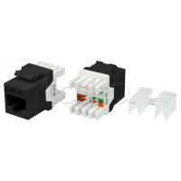 Вставка Keystone Jack RJ-45 Hyperline KJ8-8P8C-C5e-180-BK