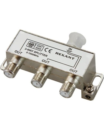 Делитель антенный, (3 TV), 5-1000 МГц REXANT 06-0041-C в Муроме Системы видеонаблюдения Pintop.ru