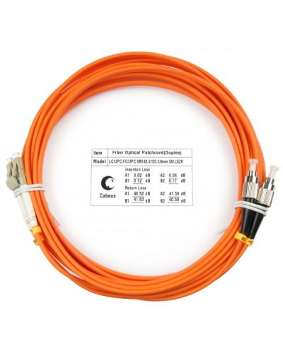 Шнур оптический duplex LC-FC 62,5/125 mm 25м LSZH Cabeus FOP-62-LC-FC-25m в Муроме Патч-корды оптические Pintop.ru