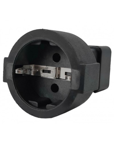 Адаптер переходной, розетка Schuko - вилка C20, 220В, 16А, черный LANMASTER (LAN-PPS/20-BK) в Муроме Проходные адаптеры и розетки оптические Pintop.ru