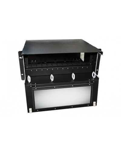 Патч-панель 19” универсальная Hyperline FO-19BX-4U-F2-12xSLT-W120H32-EMP в Муроме Кросс оптический Pintop.ru