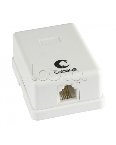 Розетка телефонная RJ-12(6P4C), одинарная, внешняя, белая Cabeus WS-6P4C-TEL-1 в Муроме Розетки компьютерные и телефонные Pintop.ru