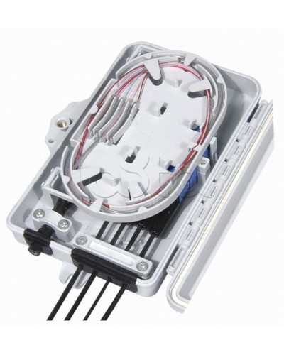 Бокс оптический настенный, 4 порта (SC, duplex LC), без пигтейлов и проходных адаптеров Hyperline FO-WBI-4A-GY в Муроме Кросс оптический Pintop.ru