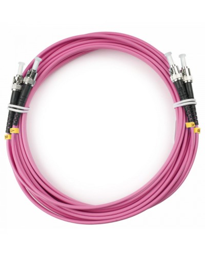 Шнур оптический duplex ST-ST 50/125 mm OM4 10м LSZH Cabeus FOP-50-OM4-ST-ST-10m в Муроме Патч-корды оптические Pintop.ru