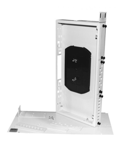 Бокс оптический универсальный 19, от 8 до 24 портов (SC, duplex LC, ST, FC), со сплайс пластиной, без пигтейлов и проходных адаптеров Hyperline FO-19R-1U-3xSLT-W140H42-24UN-GY в Муроме Кросс оптический Pintop.ru