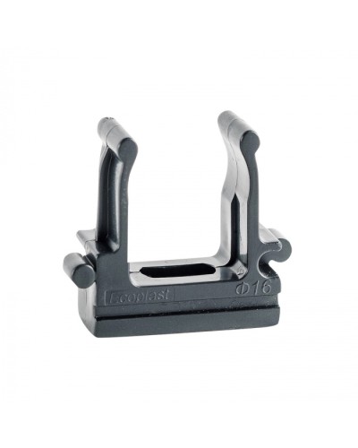 CF16G Держатель (клипса), без галогена, для труб D16мм, цвет чёрный (50шт)Экопласт (41716-50HF-BL) в Муроме Держатели, клипсы, скобы Pintop.ru