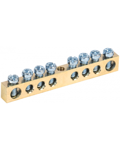 Шина нулевая на DIN-изолятор ШНИ-6x9 8/1 IEK (YNN10-08-100) в Муроме Клеммные колодки Pintop.ru