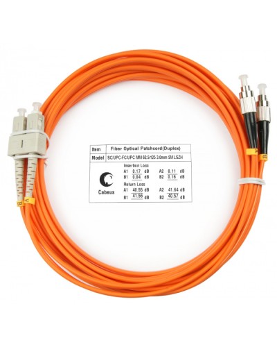 Шнур оптический duplex SC-FC 62,5/125 mm 10м LSZH Cabeus FOP-62-SC-FC-10m в Муроме Патч-корды оптические Pintop.ru