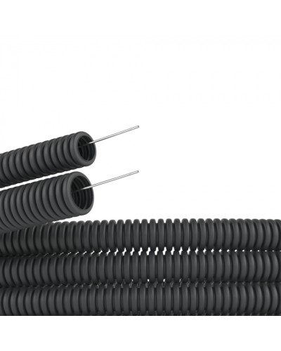 Труба гофр. самозатух. ПВХ 25 мм с зондом (50 м) черная DKC (91925B) в Муроме Труба гофрированная Pintop.ru