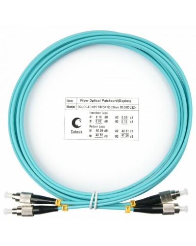 Шнур оптический duplex FC-FC 50/125 mm OM3 3м LSZH Cabeus FOP-50-FC-FC-3m в Муроме Патч-корды и пигтейлы Pintop.ru