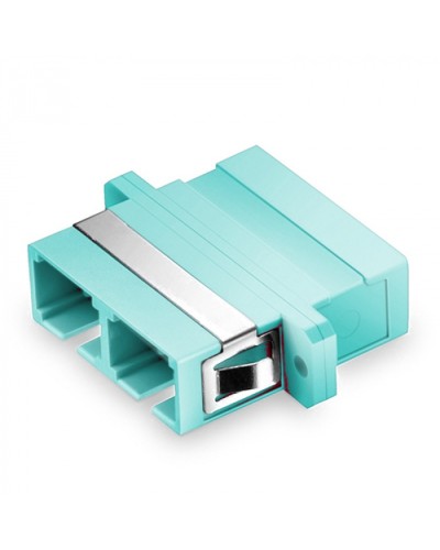 Оптический адаптер, OM3, дуплекс SC, с фланцами, бирюзовый Eurolan (36A-30-2S-02AQ) в Муроме Проходные адаптеры и розетки оптические Pintop.ru