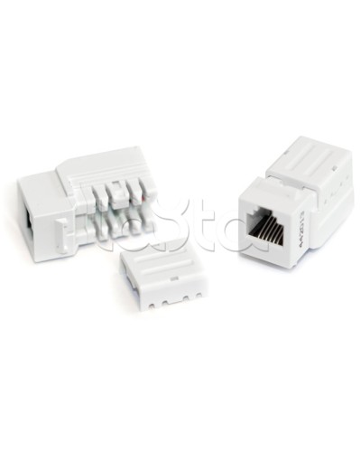 Вставка Keystone Jack, RJ-12(6P6C), 110 IDC, белая Hyperline KJNE-6P6C-C2-90-WH в Муроме Модули Keystone Pintop.ru
