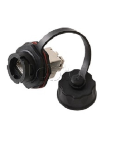 Индустриальный модуль-вставка NIKOMAX, Кат.6a (Класс Ea), 500МГц, RJ45/8P8C, 110/KRONE, T568A/B, экранированный, IP67, с защитной крышкой, черный NIKOMAX (NMC-KJSA2-IS-BK) в Муроме Модули Keystone Pintop.ru