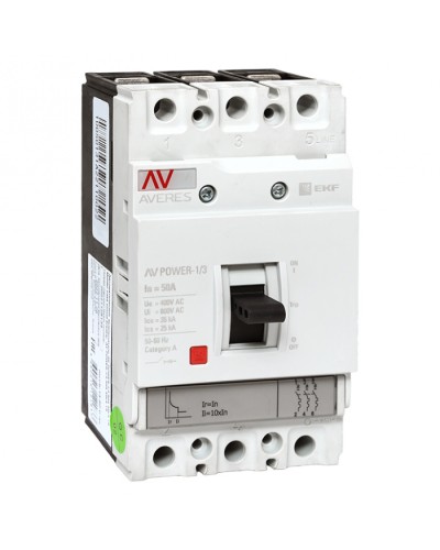 Автоматический выключатель AV POWER-1/3 50А 35kA TR EKF (mccb-13-50-TR-av) в Муроме Электротехническое оборудование Pintop.ru