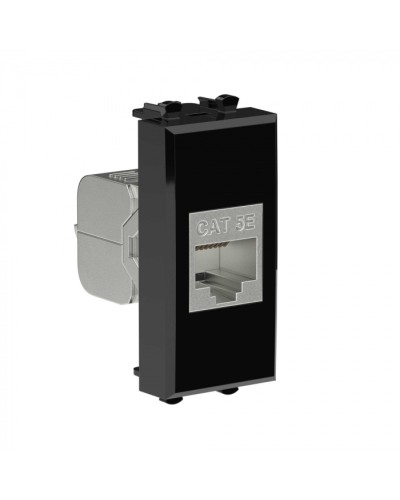 Avanti Компьютерная розетка RJ-45 без шторки модульная, кат.5е экран., Черный квадрат 1модуль DKC (4402761) в Муроме Коннекторы Pintop.ru