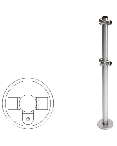 Cтойка ограждения Т-образная с 2-мя полупетлями (антик серебро) Oxgard в Муроме Ограждения Pintop.ru