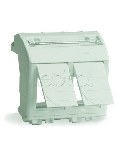 Адаптер для 2-х информационных разъемов Systimax, белый, 2мод DKC 76617B в Муроме Аксессуары для стоек и шкафов Pintop.ru