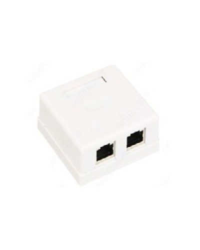 Розетка компьютерная RJ-45 (8P8C), категория 5e, двойная, внешняя (настенная), Dual IDC, белая в Муроме Розетки компьютерные и телефонные Pintop.ru