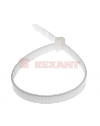 Хомут-стяжка нейлоновый, широкий 8х300 мм белый (100шт/уп) REXANT 07-0302 в Муроме Стяжки-хомуты Pintop.ru
