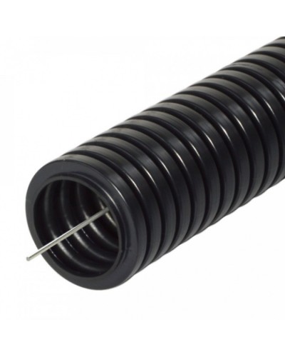 Труба гофрированная ПА стойкая к ультрафиолету (УФ) черная с/з д63 (15м/уп) Промрукав (PR02.0210) в Муроме Труба гофрированная Pintop.ru