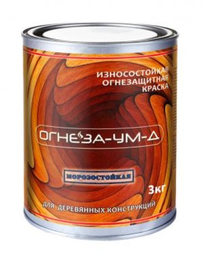Краска огнезащитная вспучивающаясядля древесины Огнеза марки «ОГНЕЗА-УМ-Д» атмосферостойкая, ведро 3 кг., цвет серый в Муроме Огнезащитные краски Pintop.ru