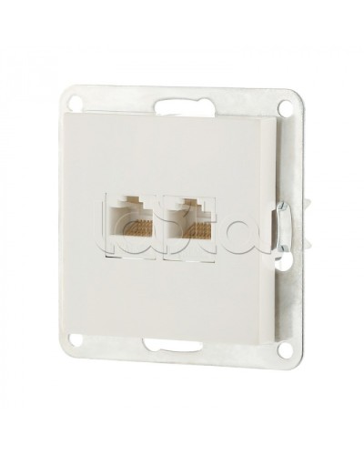 Розетка компьютерная двойная 2хRJ-45 кат.5е с накладкой (белый) LK80 Экопласт (846204-1) в Муроме Розетки компьютерные и телефонные Pintop.ru