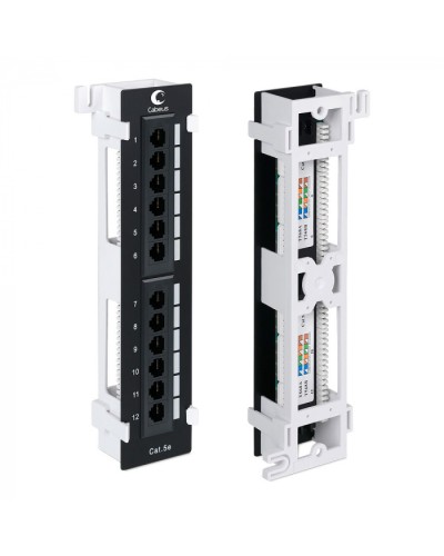 Патч-панель настенная, 12 портов RJ-45, категория 5е, с подставкой Cabeus PL-12-Cat.5e-WL-Dual IDC в Муроме Патч панель Pintop.ru