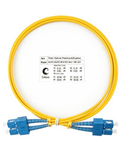 Патч-корд волоконно-оптический SM 9/125 duplex SC/SC LSZH (1,5 м) Cabeus FOP(d)-9-SC-SC-1,5M в Муроме Патч-корды оптические Pintop.ru