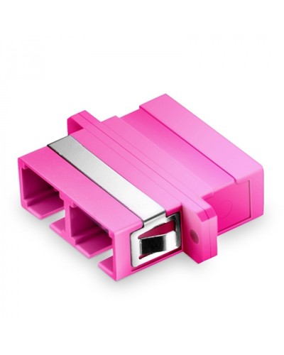 Оптический адаптер OM4, дуплекс SC, с фланцами, пурпурный Eurolan (36A-40-2S-02MG) в Муроме Проходные адаптеры и розетки оптические Pintop.ru