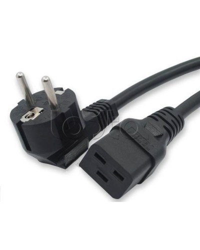 Кабель питания компьютера (Shucko - C13), 10A, угловая вилка, 3м Hyperline PWC-IEC19-SHM-3.0-BK в Муроме Патч-корды и пигтейлы Pintop.ru