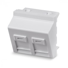 Вставка 45x45 (Mosaic) для 2 модулей формата Keystone Jack, угловая Cabeus (FP-A-45-2M)