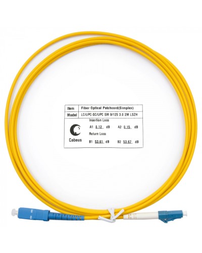 Шнур оптический simplex LC-SC 9/125 SM 2 м LSZH Cabeus FOP(s)-9-LC-SC-2M в Муроме Патч-корды оптические Pintop.ru